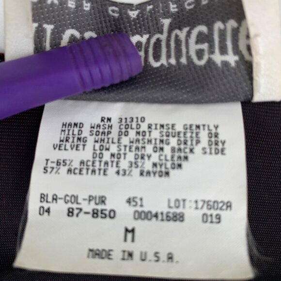 Vtg Velvet Blazer Jacket Très Paquette Byer M Black Green Gold Shoulder Pads 80s - Picture 9 of 13